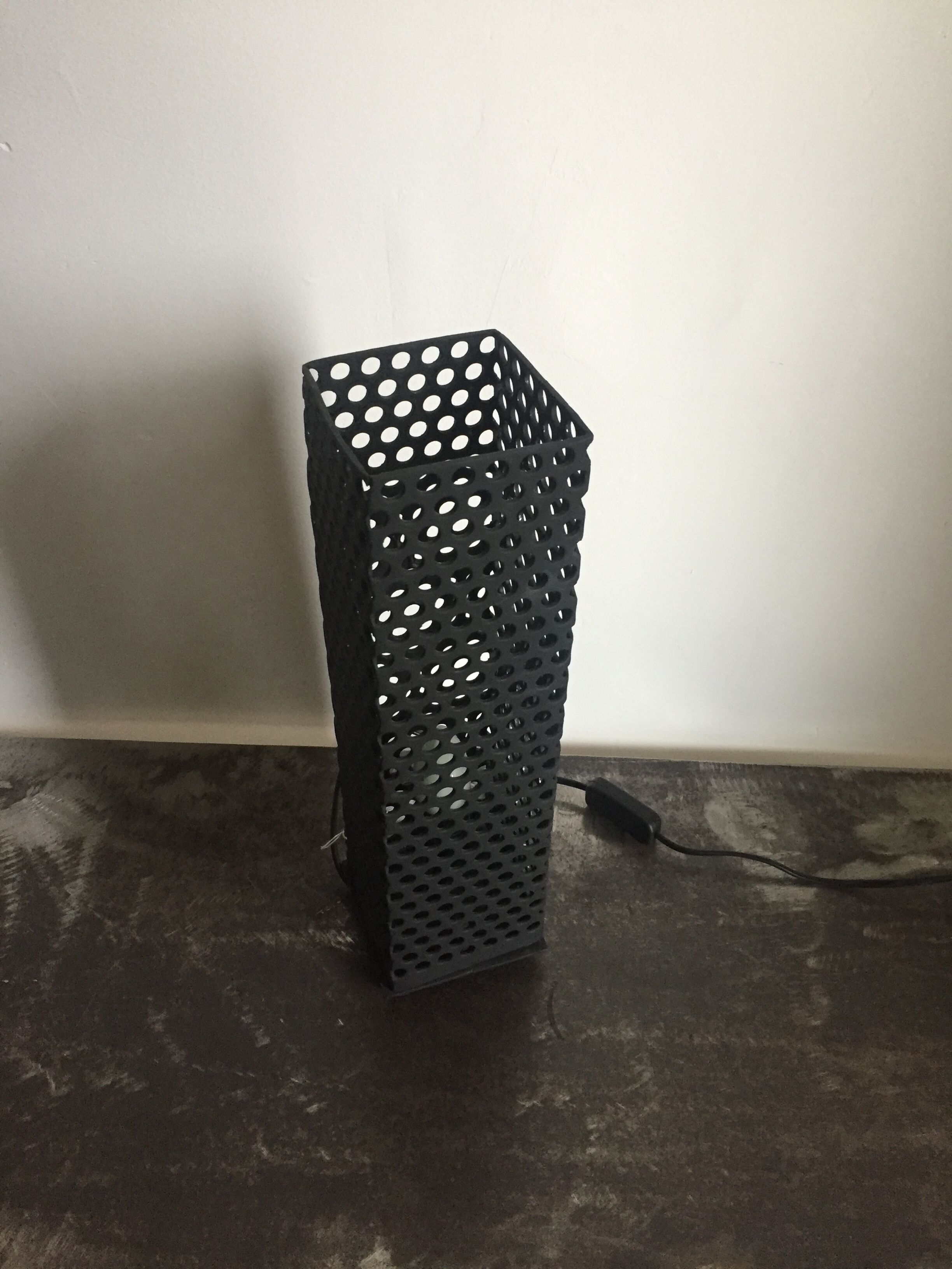Matte black designer metal lamp