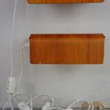 Pair of teak bedside sconces, model V321 from Nator