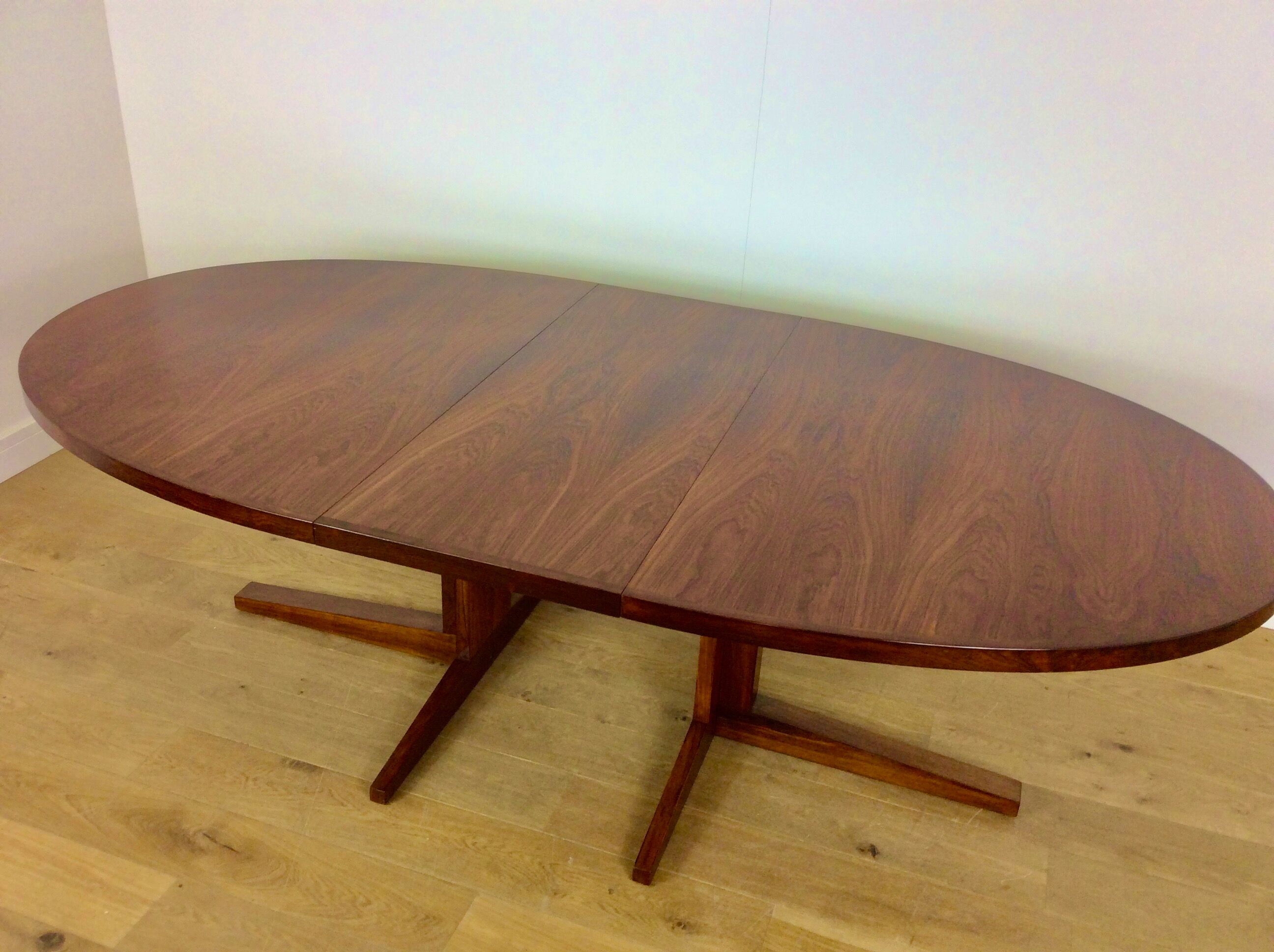 Mid century rosewood extendable dining table by John Mortensen