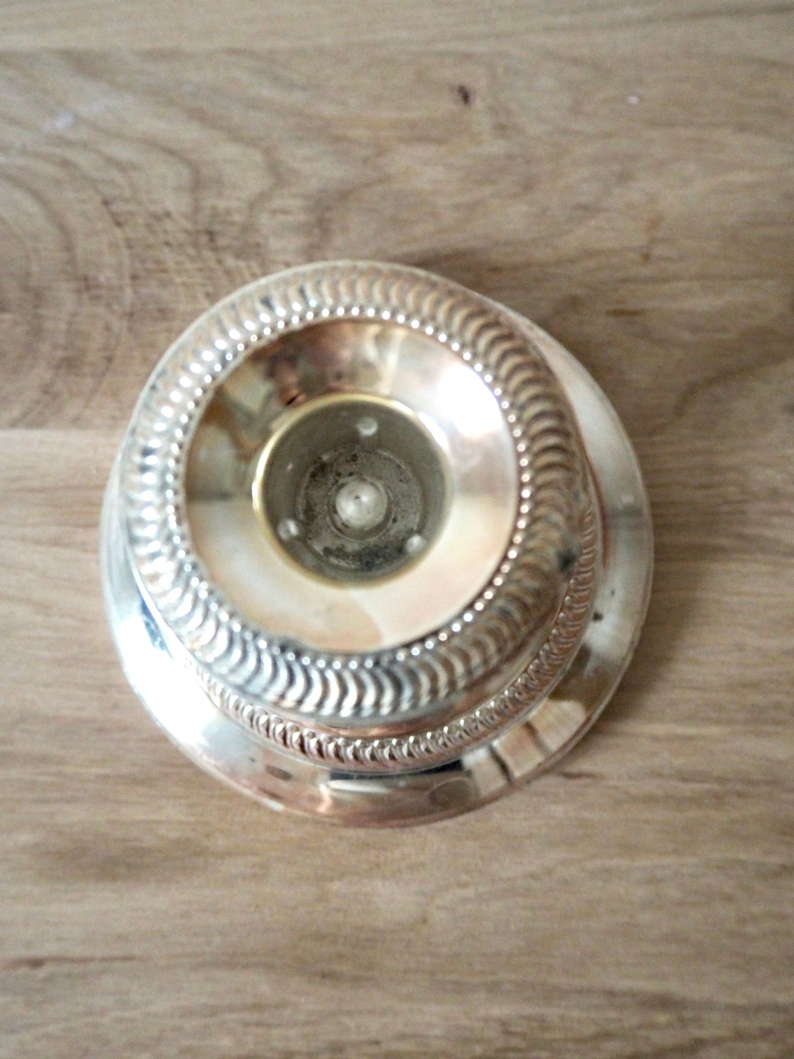 Silver candle holder