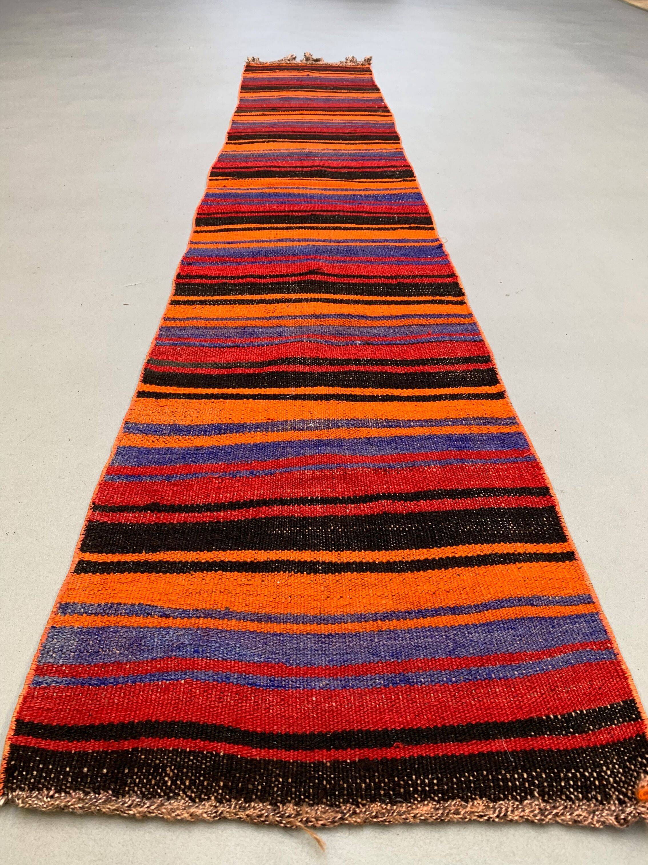 Old Turkish narrow Kilim Runner 280x54 cm shabby chic, vintage kelim