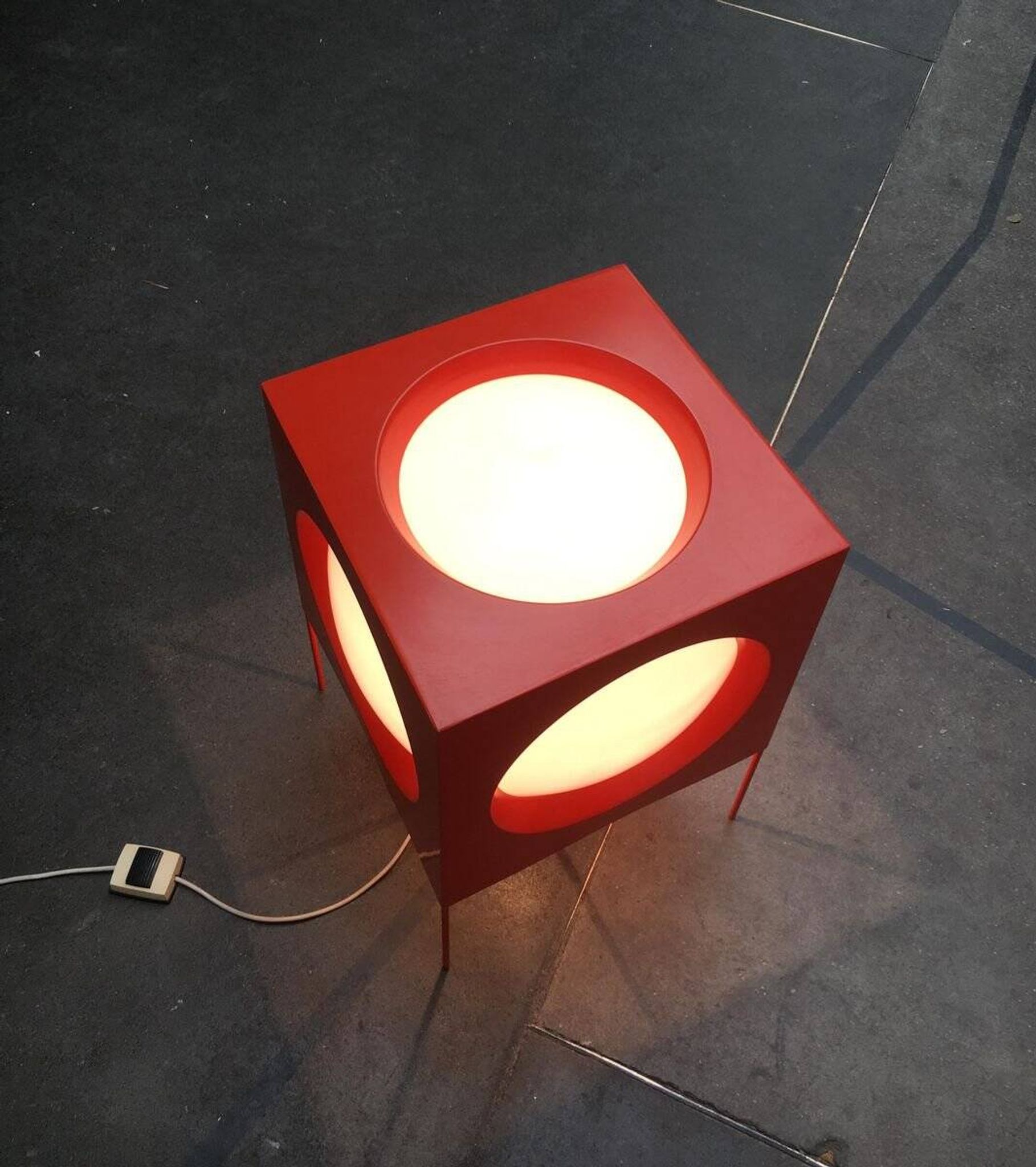 Cube Floor Lamp T-267 Swiss Space Age by Carl Moor for BAG Turgi, 1960s