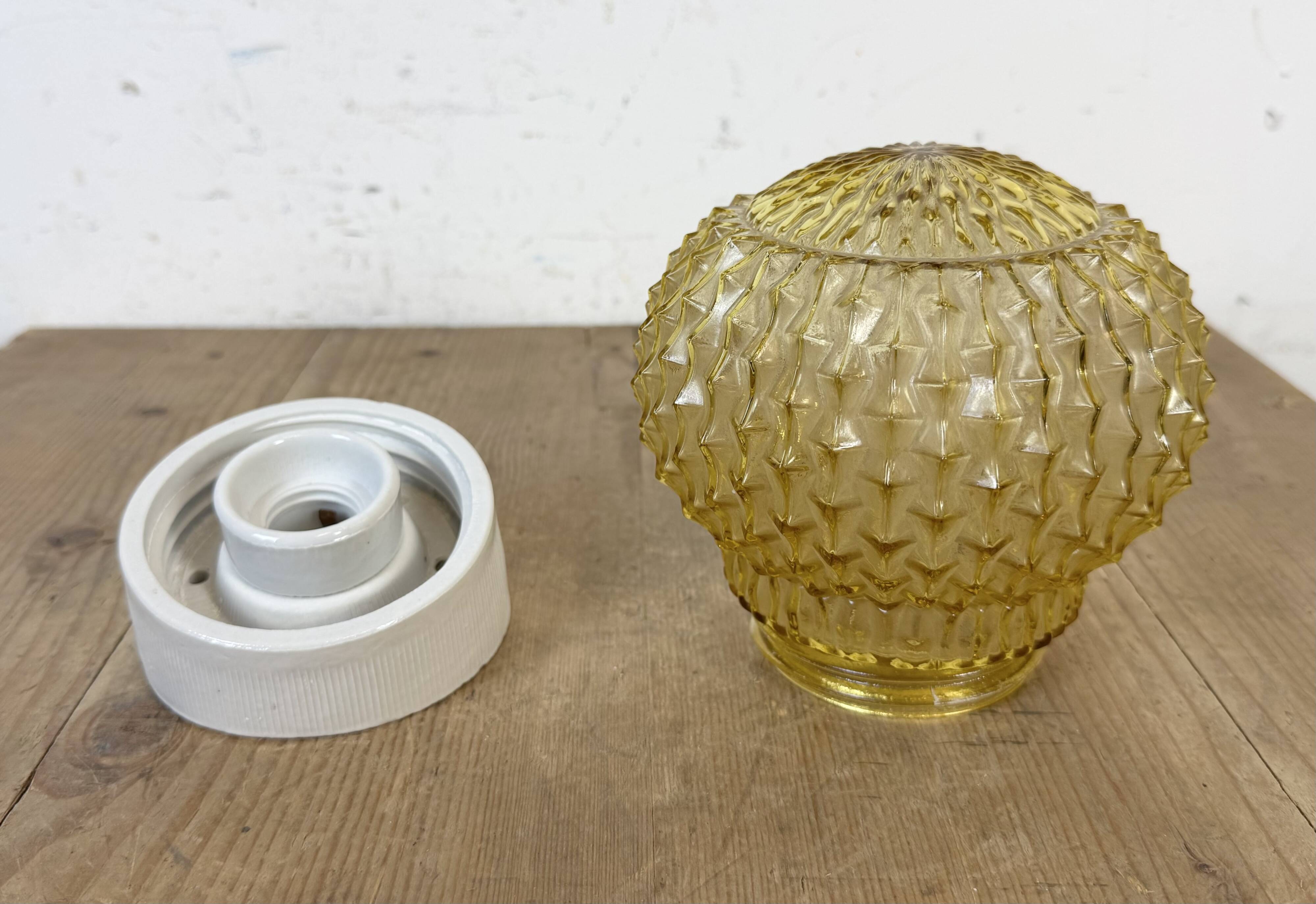 Vintage White Porcelain Wall Light, 1970s