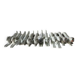 12 Art Deco porcelain knife holders