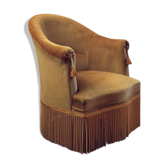 Fauteuil crapaud jaune