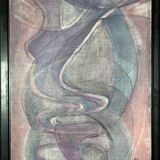 Painting / oil on canvas abstract face signed and dated 1981