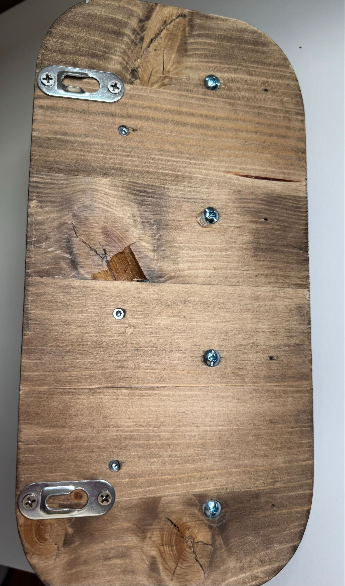 Wall shelf made of solid wood with golden hooks - Key holder for the entrance