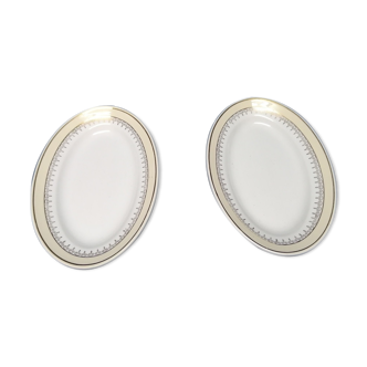 Lunéville Gold Gaité porcelain oval dishes and vintage antique cream lot of 2