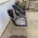 4 Linda armchairs by Arrben in black leather and chrome steel, 1980