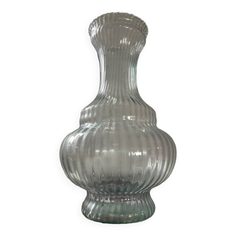 Large molded glass vase 40cm