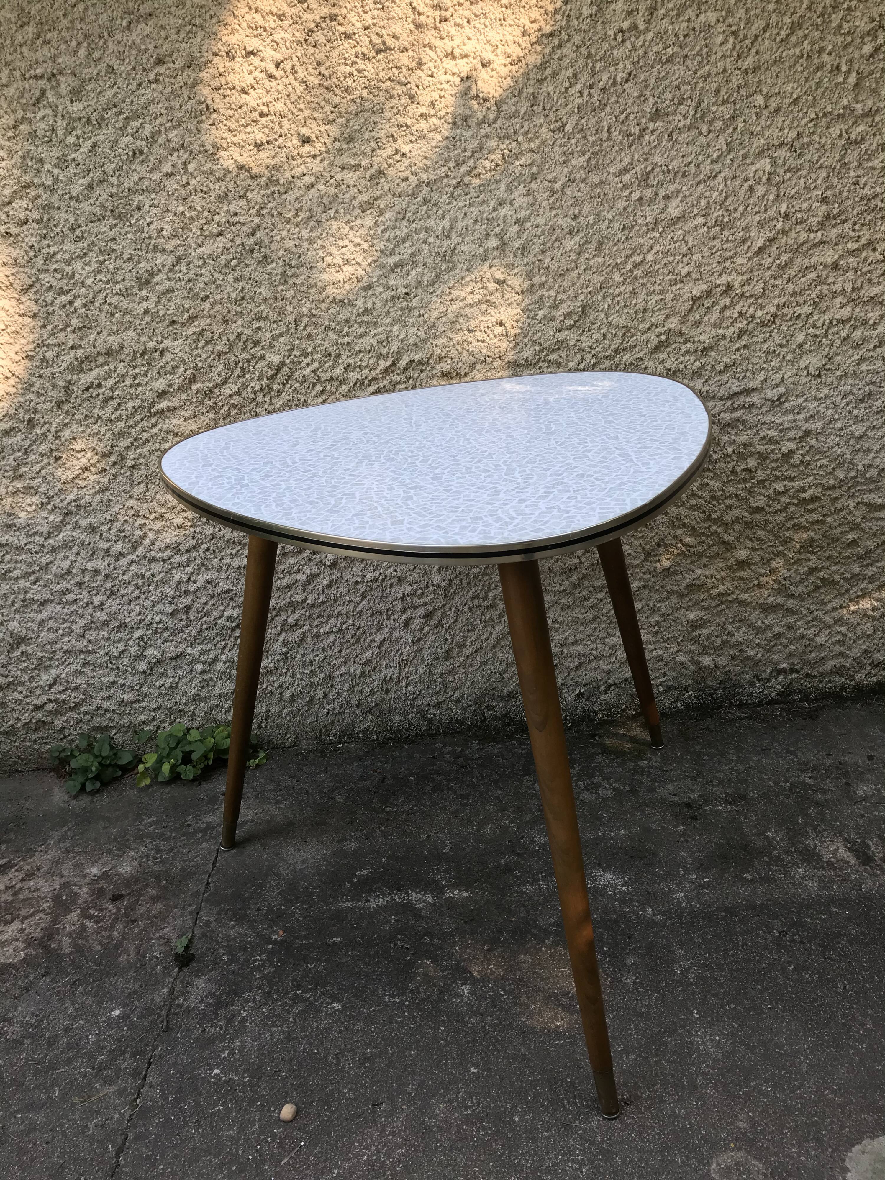 Free-form vintage tripod coffee table