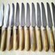 11 Couteaux de table en corne bovine et acier inoxydable Apollo