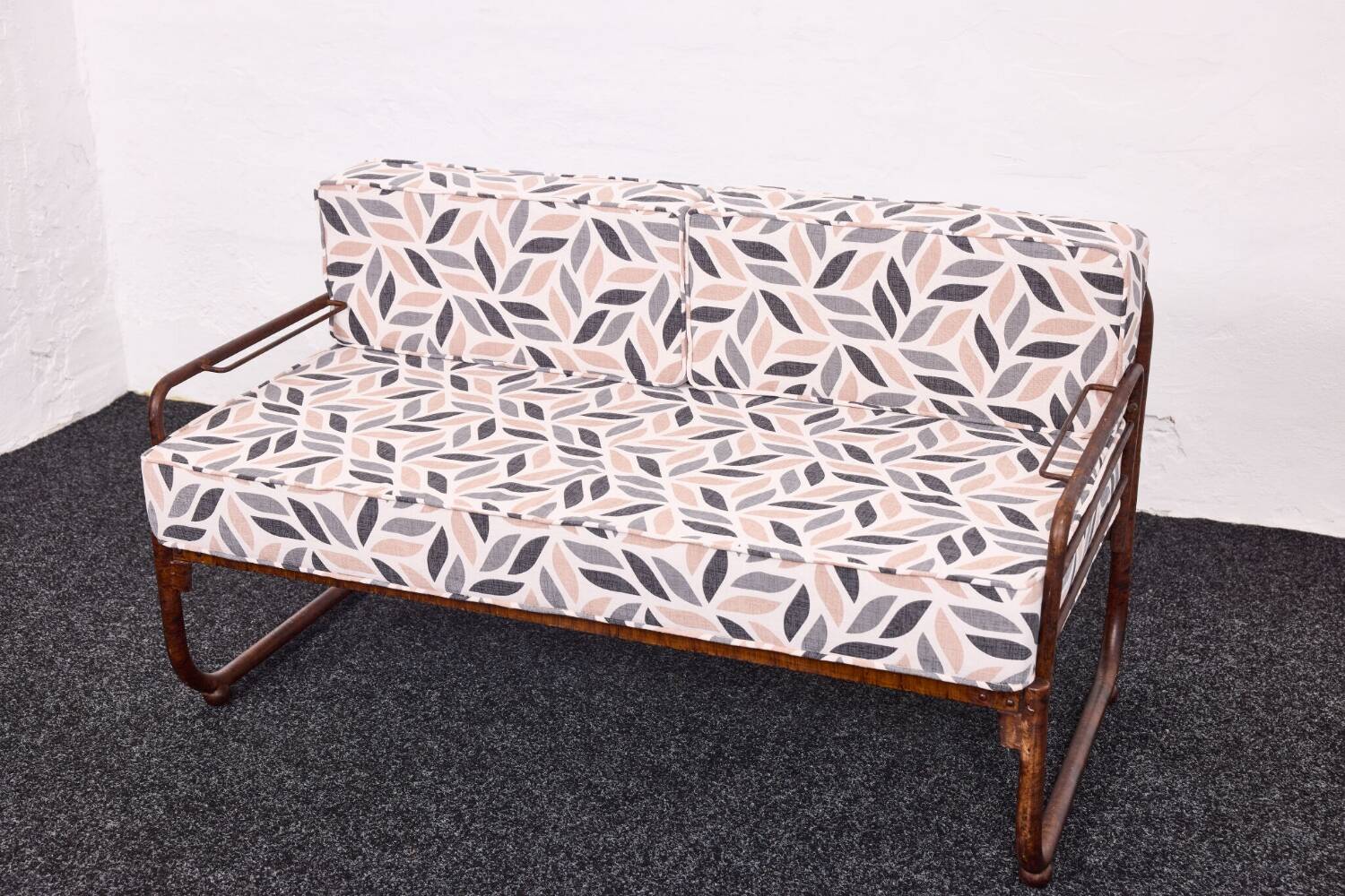 Canapé Bauhaus en acier tubulaire peint à la main par Franz Singer, années 1920 - Metz & Co