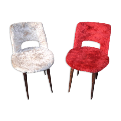 Paire de chaises moumoute Baumann n°845