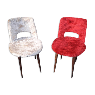 Paire de chaises moumoute Baumann n°845