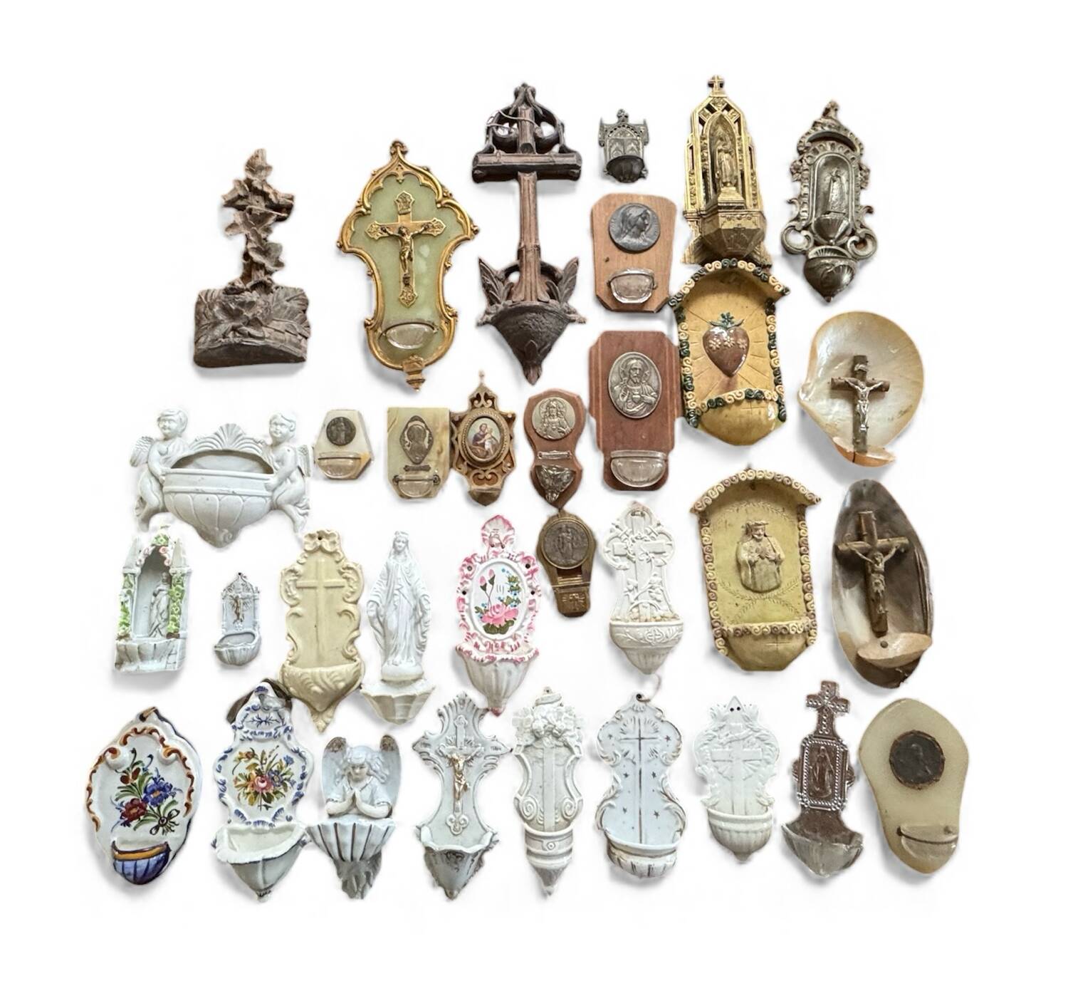 Collection of holy water fonts