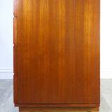 Vintage 1950s teak chest of drawers in metal