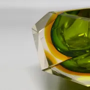 1960s Gorgeous green ashtray or catch-all by Flavio Poli for Seguso