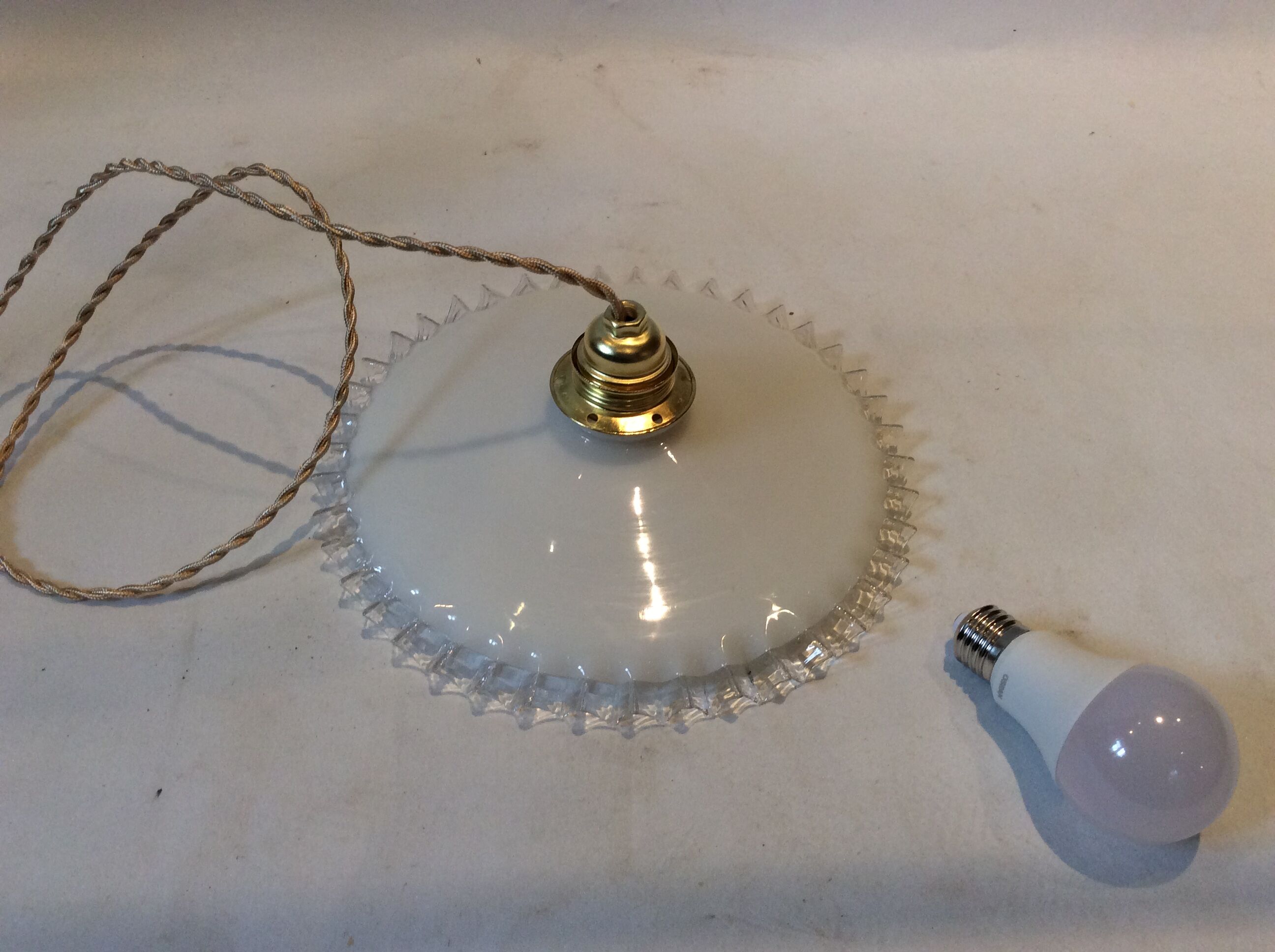 Vintage opaline pendant light