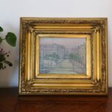 View of the Pont Tournelle, Paris, by Pierre Bouthinon, Oil painting