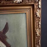 Oil on canvas, alezan horse head