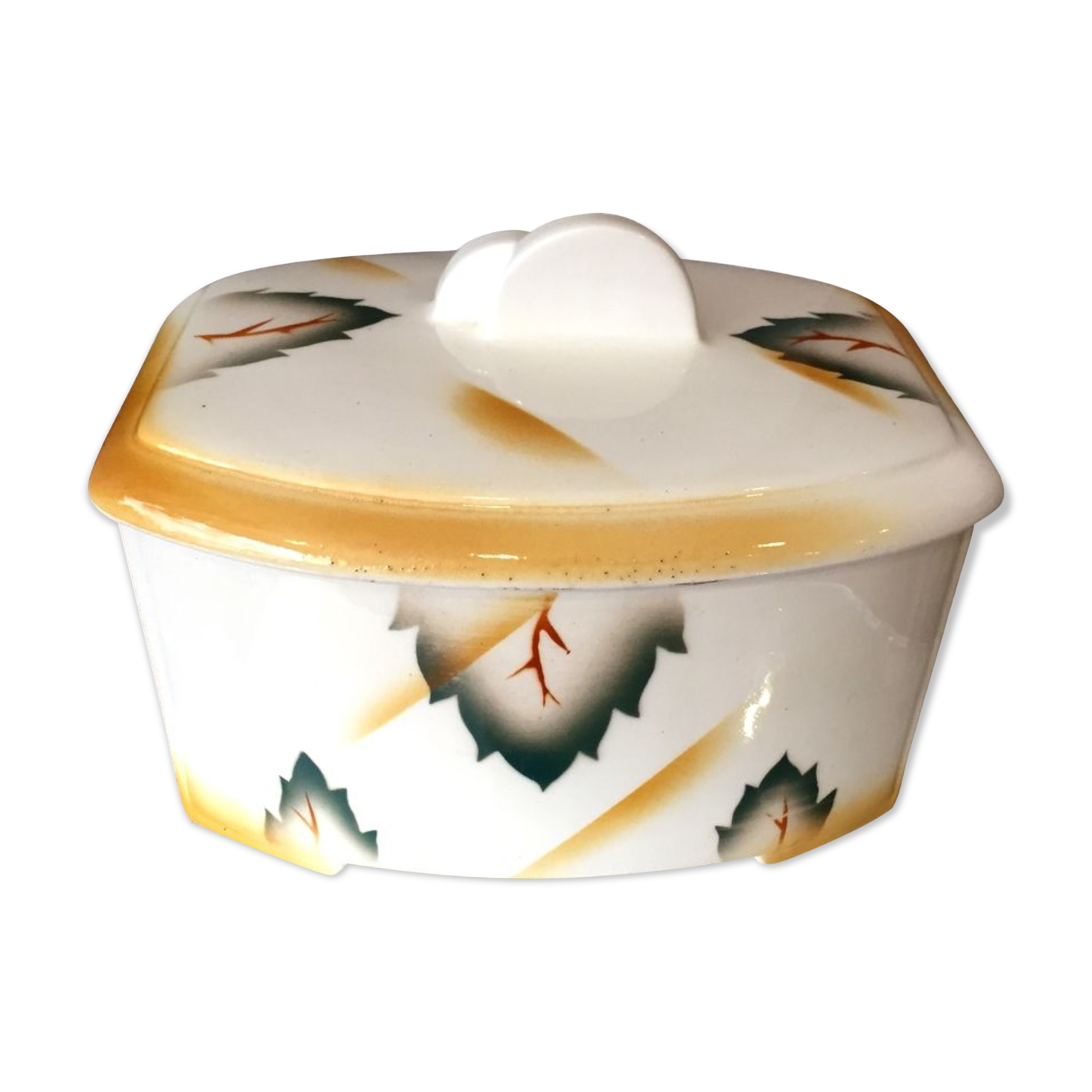 Boîte en porcelaine a biscuits des annees 1930 1940
