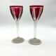 Paire de verre vin roemer en cristal rouge Saint Louis