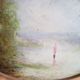 Huile sur bois ovale