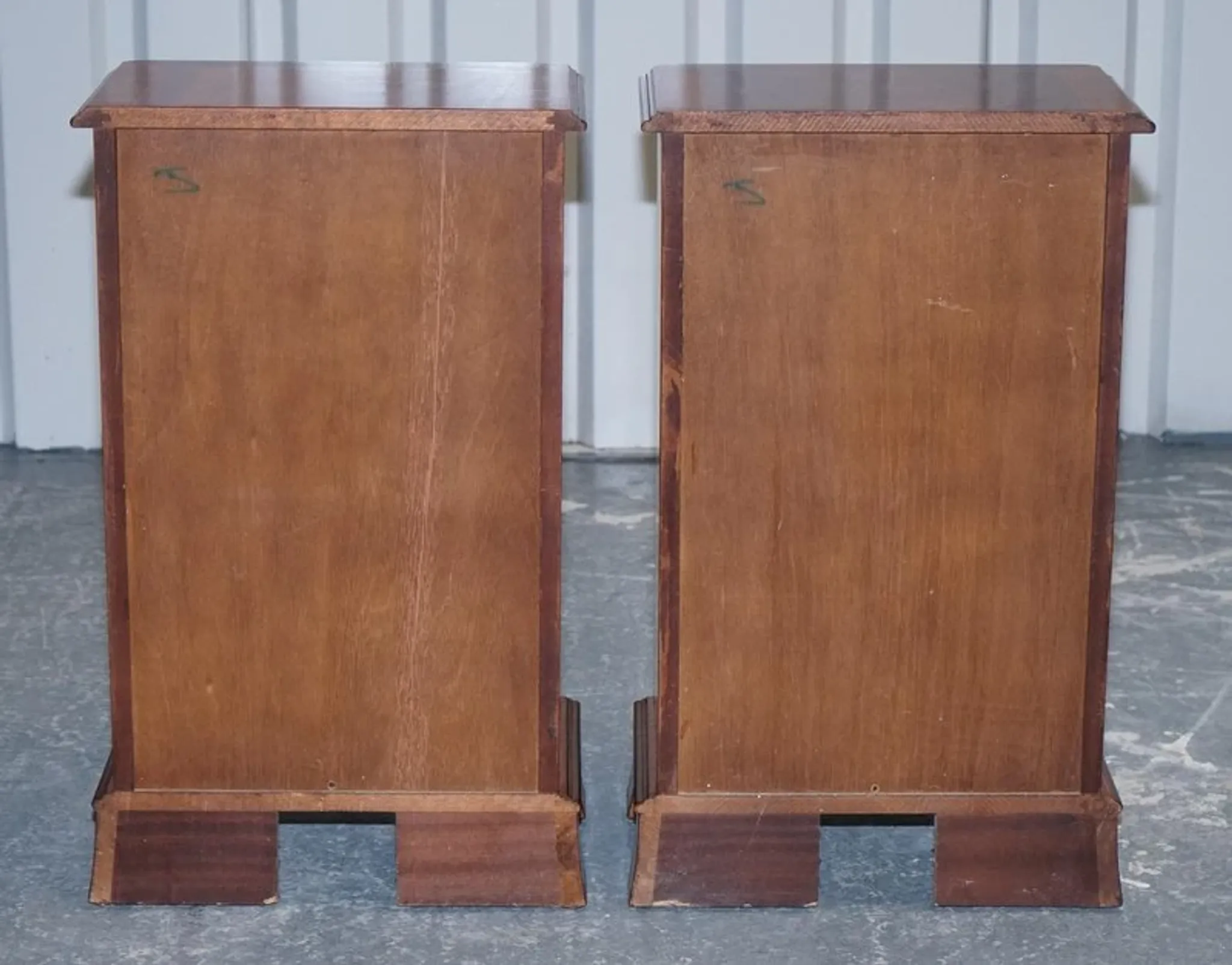 Vintage Georgian Style Walnut Bedside Tables, Set of 2
