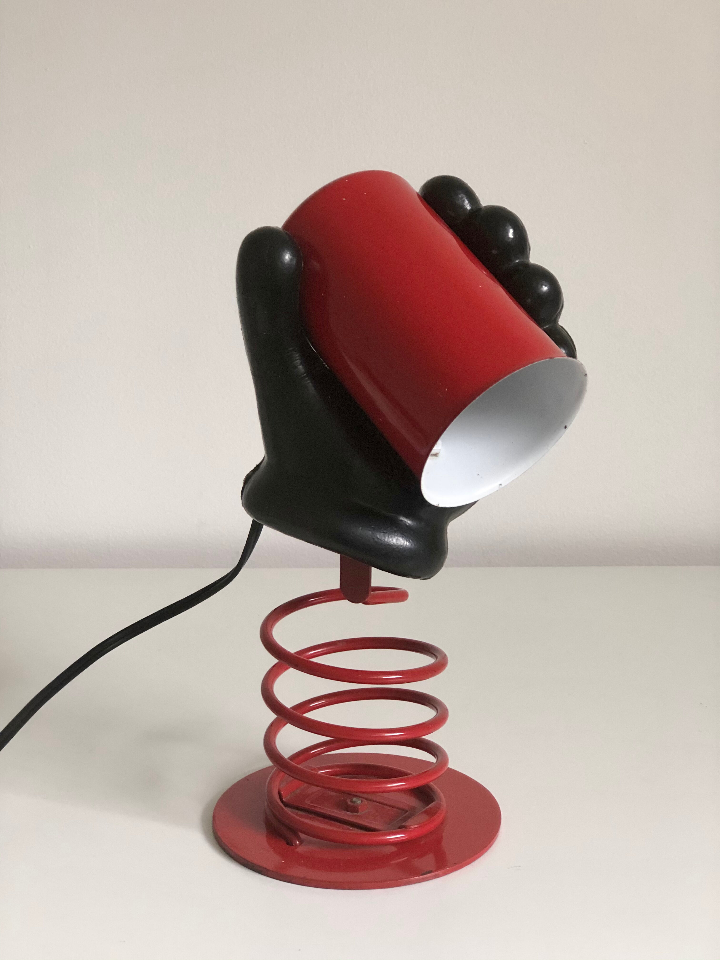 Hand lamp in lacquered and plastic metal, 1980