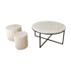 Ibiza white marble circular coffee table - 90 cm D
