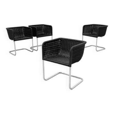 Ensemble de chaises de salle à manger Tecta D44 des années 1980