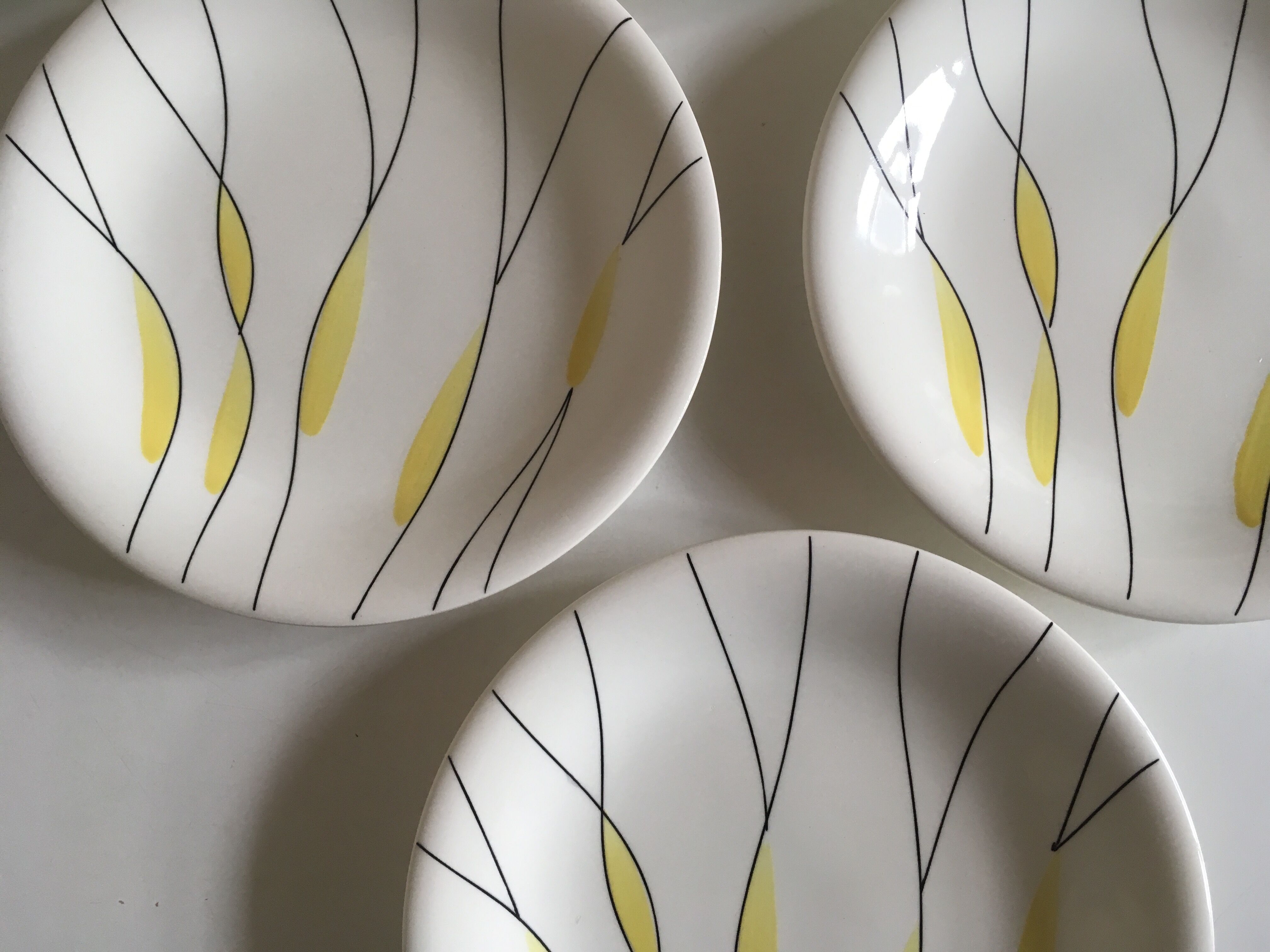 Salins earthenware dessert plates, Clair de Lune décor 60