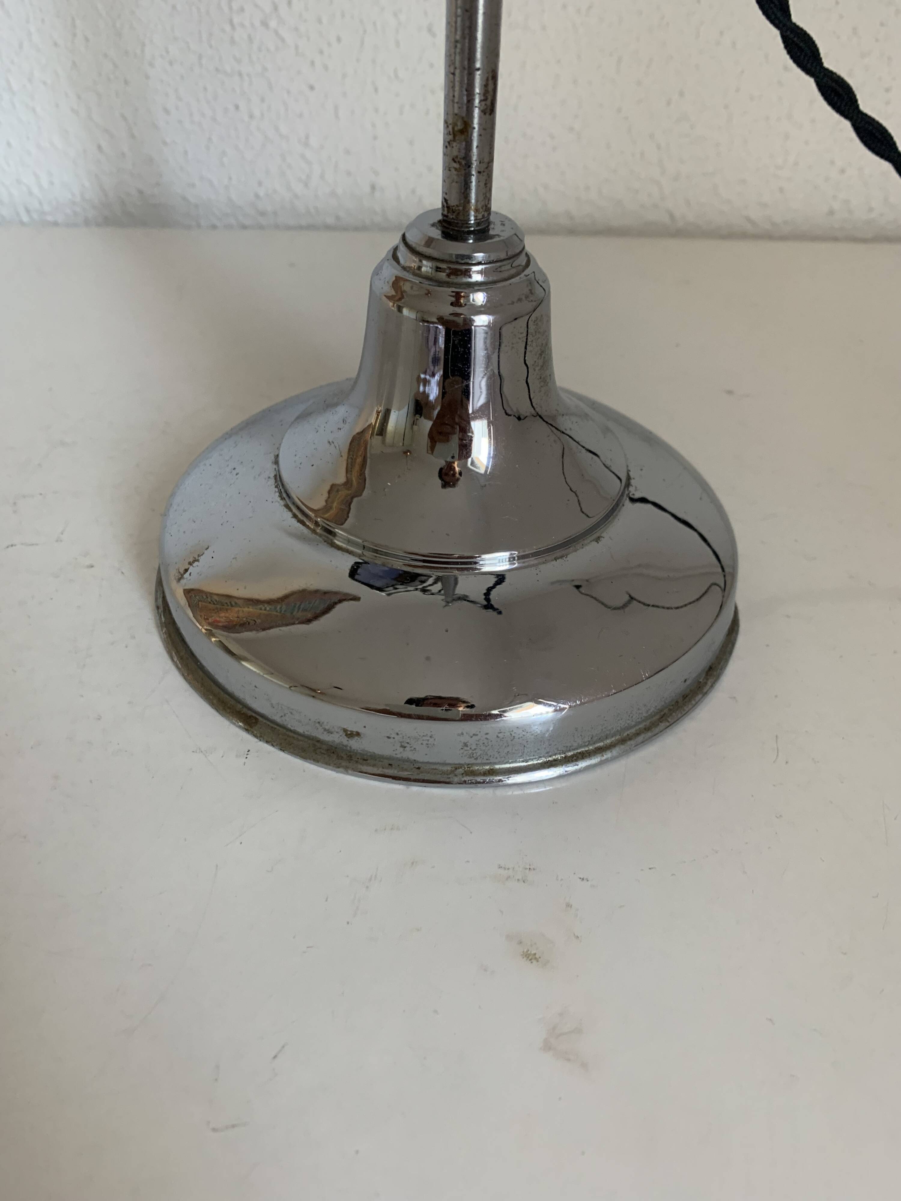 Pirouett vintage 1930 Art Deco blue chrome lamp - 50 cm