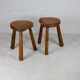 Pair of brutalist stools, France, circa 1960