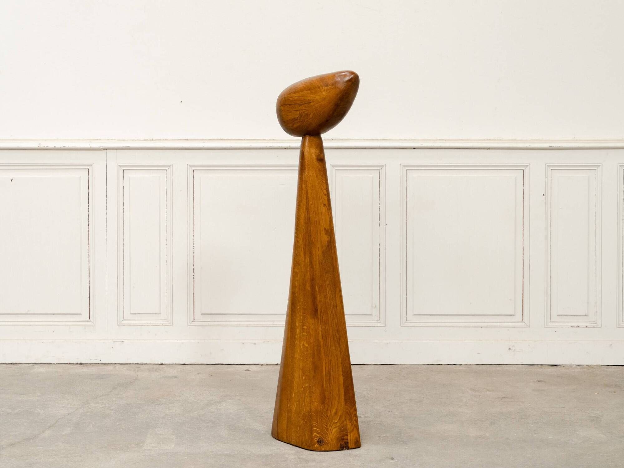 Contemporary sculpture in solid oak 1980