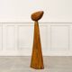 Contemporary sculpture in solid oak 1980