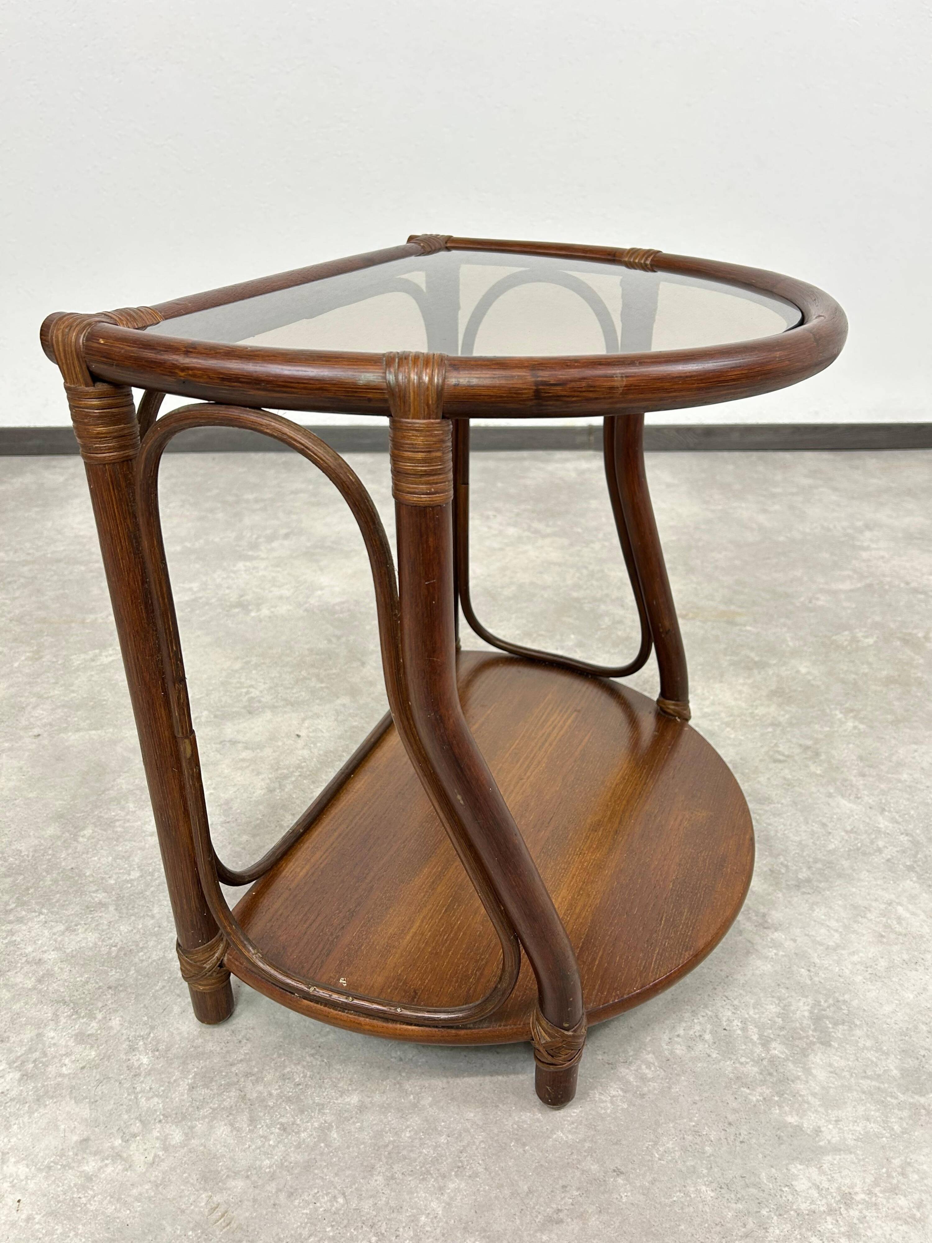 Bamboo side table in Mid-Century Modern style by Gervasoni