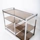 Vintage hifi or TV unit in chrome steel and smoked glass