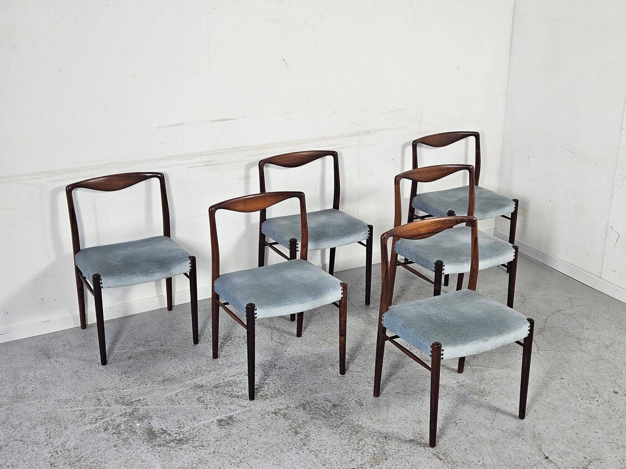 6 Scandinavian chairs in rosewood by Kai Lyngfeldt Larsen