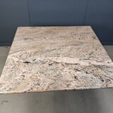 Vintage square granite dining table, 1970s