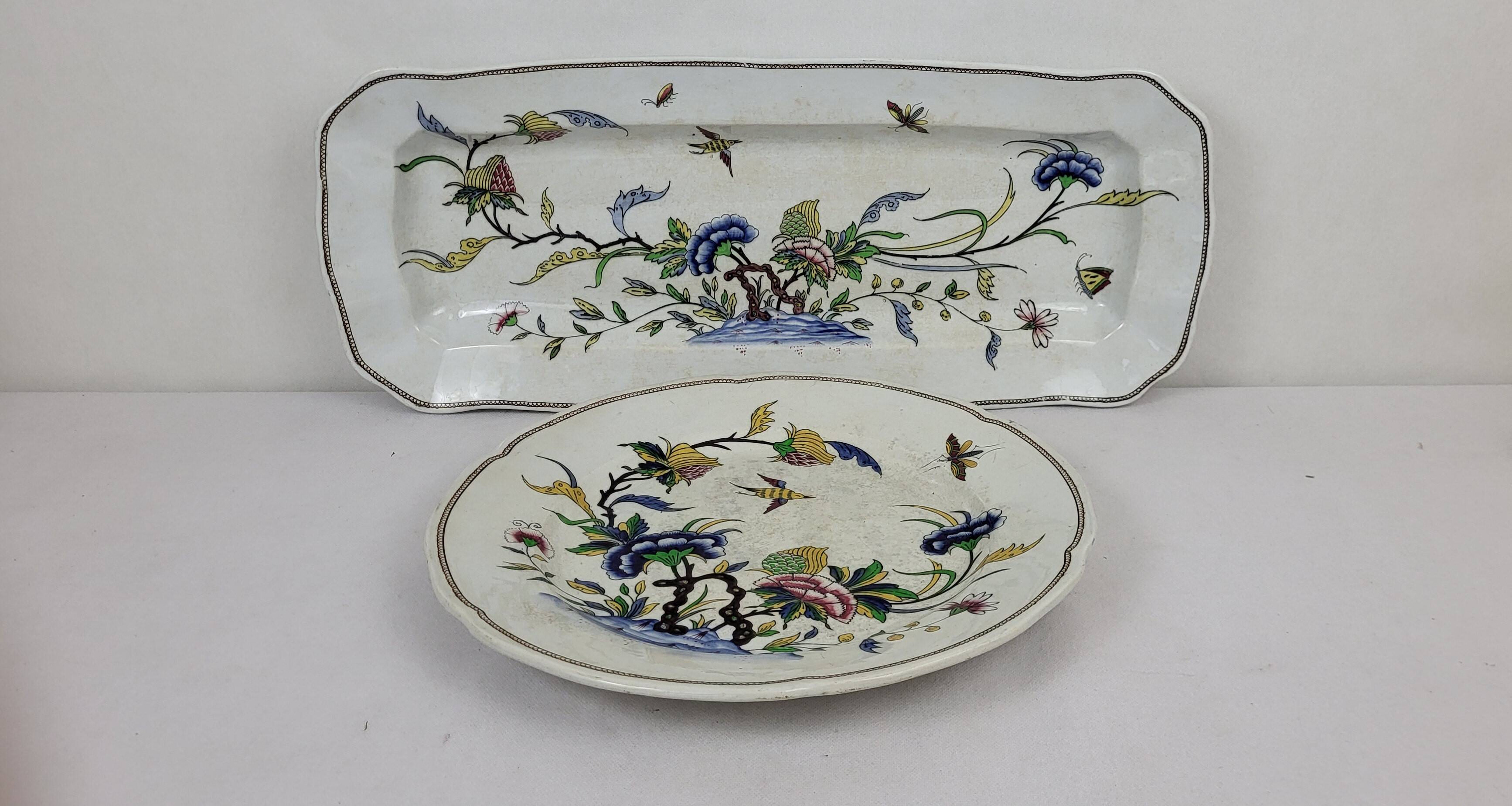 Sarreguemines earthenware dish, Rouen model