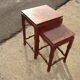Nesting tables in ironwood with engraved decoration and gold highlights