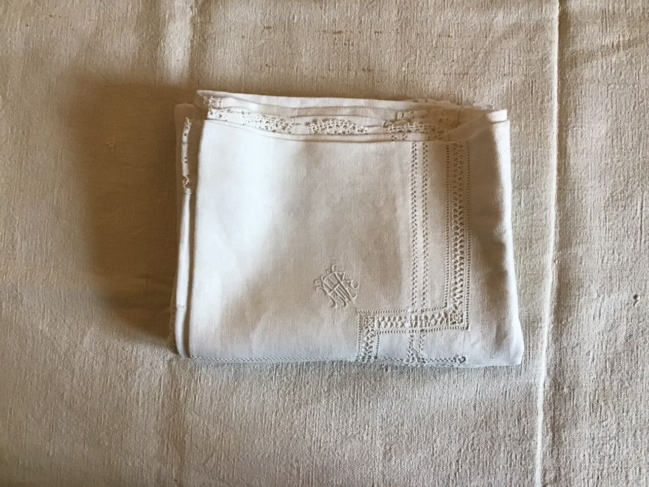 Square linen tablecloth