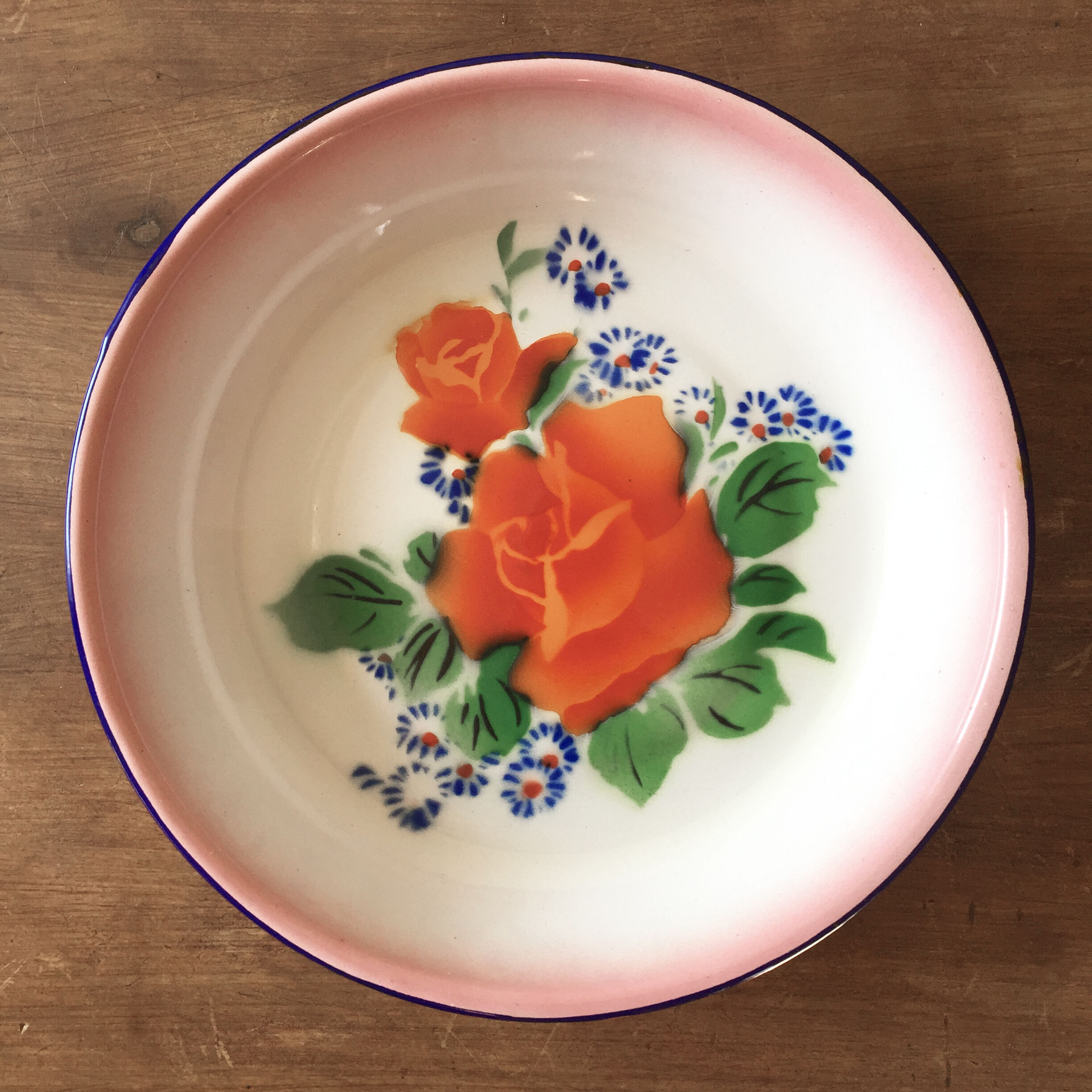 Set of 6 Peacock hollow plates