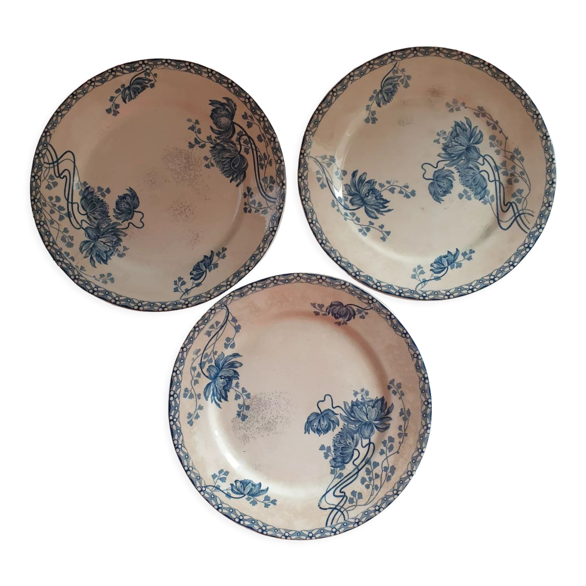 Trio iron earth dessert plates