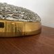 Impressive Mid Century Modern brass and ice glass ceiling lamp