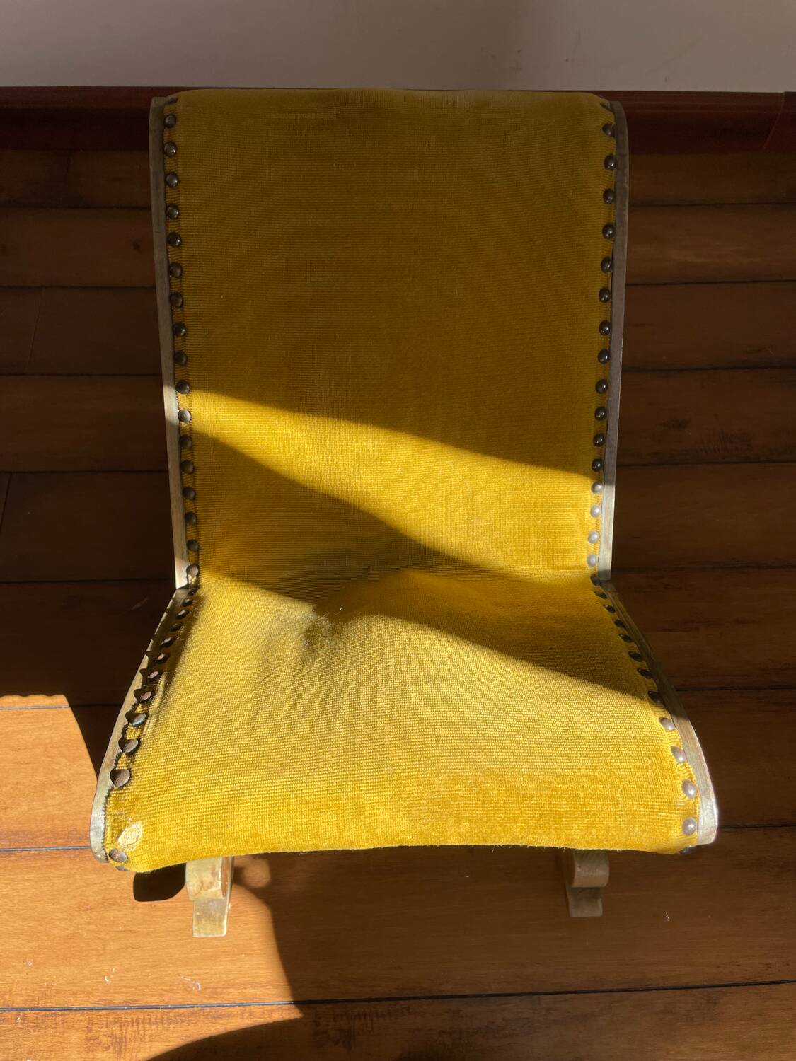 Mustard Velvet Rocking Footrest