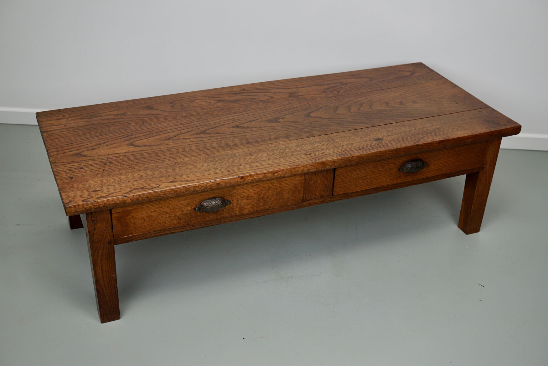 French xixth century farmhouse rustic oak coffee table