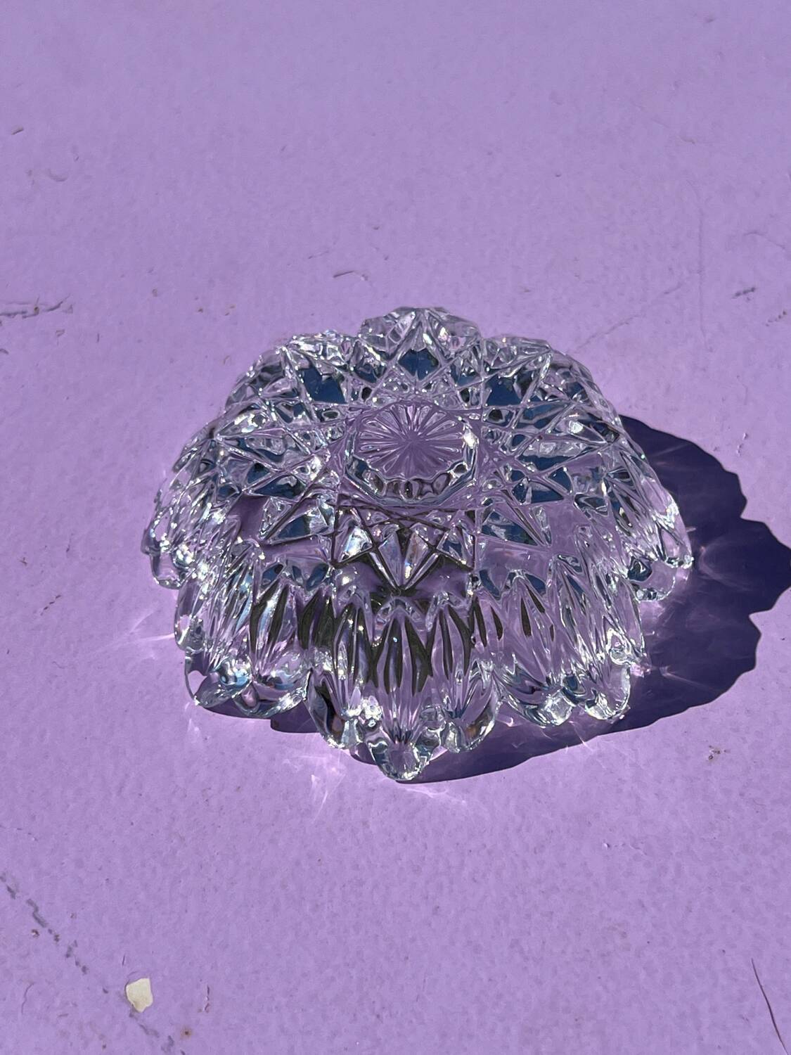 Small faceted cut crystal ashtray